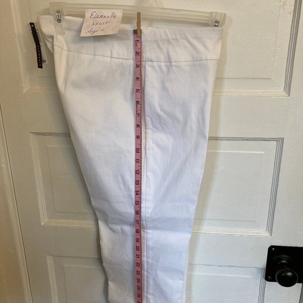 Grace Elements Pull On Stretch Pant, Bright White, Size L, NWT